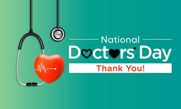 O Dia Nacional dos Médicos é um dia comemorado para apreciar e reconhecer as contribuições dos médicos para a vida e as comunidades individuais. Ilustração vetorial. - Vetor, Imagem