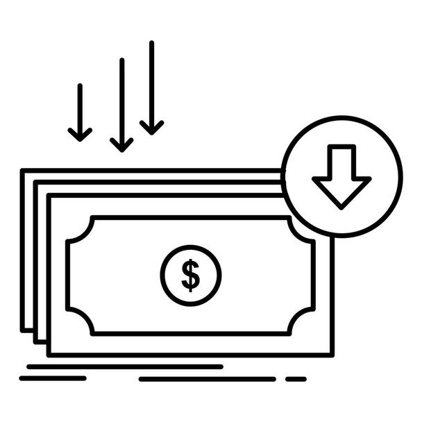 icono de costo de negocio bancario en estilo de esquema - Vector, imagen