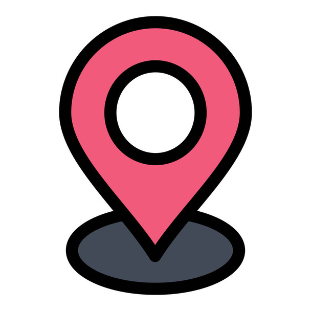 ícone de marcador de mapa de localização em estilo de esboço preenchido - Vetor, Imagem