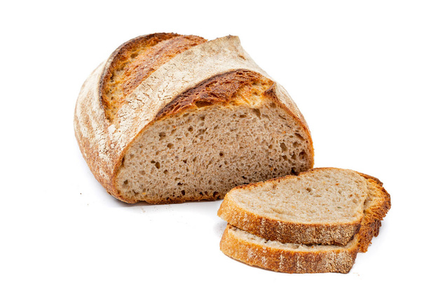 パンスライスビーガン隔離された白い背景を持つパン - 写真・画像