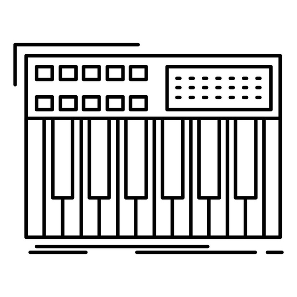 diseño teclado midi icono en estilo de esquema - Vector, imagen