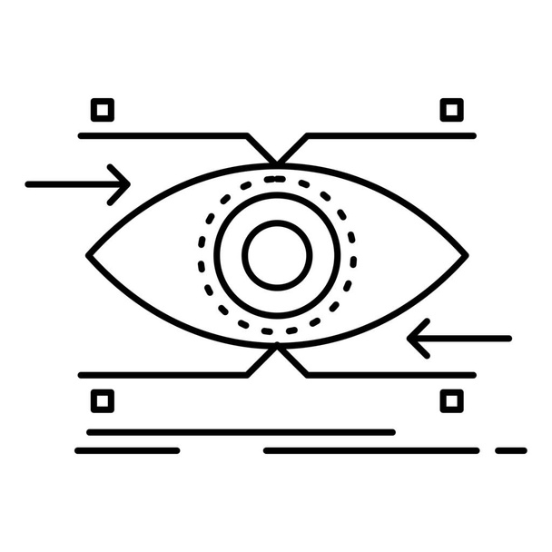 icona occhio attenzione analitica in stile contorno - Vettoriali, immagini