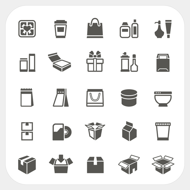 Packaging icons set - Vector, Image