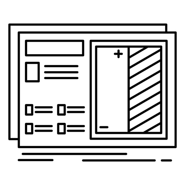 blueprint design drawing icon in outline style - Vector, afbeelding