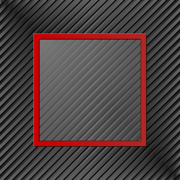 fekete háttér csíkos minta és piros keret - Vektor, kép