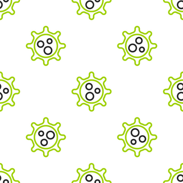 Line Virus ikona izolované bezešvé vzor na bílém pozadí. Corona virus 2019-nCoV. Bakterie a bakterie, rakovina buněk, mikrobi, houby. Vektorová ilustrace. - Vektor, obrázek