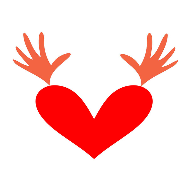 Szív ikon felemelt kézzel koncepció illusztrálása egy szerelem ikon fehér alapon. - Fotó, kép