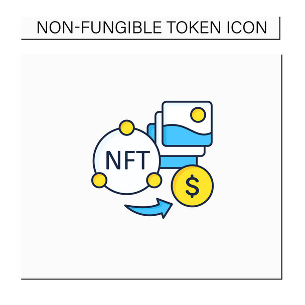 NFT divertido icono de color - Vector, Imagen