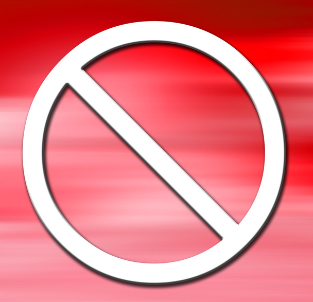 Prohibit signal on red blur background. illustration - Photo, Image