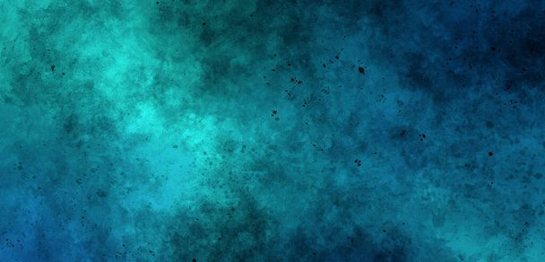 deep blue green dark abstract artistic rough rich backdrop background with blots and smudges - Photo, Image
