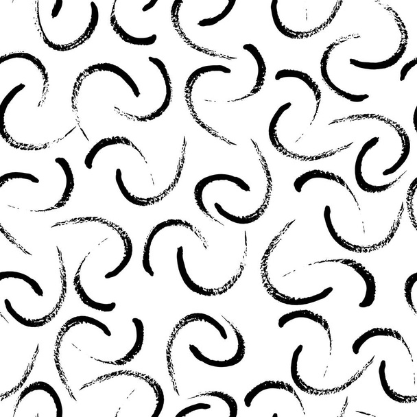 Vektor nahtlose Muster mit Tinte schwarzen Pinselstrich für Druck, Tapete, Packpapier, Notizbücher, Textil, Illustration, Kissen - Vektor, Bild