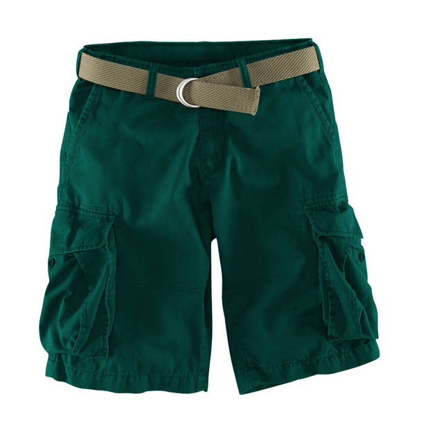 Aggiungi il tuo logo in questa vista frontale Fantastici pantaloncini da uomo Mockup in colore verde alpino quanto vuoi, puoi personalizzare tutto quello che vuoi. - Foto, immagini