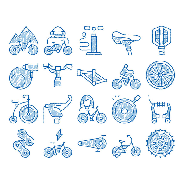 Bicycle Bike Details icon hand drawn illustration - Vektori, kuva