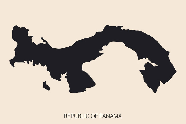 Bardzo szczegółowa mapa Panamy z odizolowanymi granicami na tle - Wektor, obraz