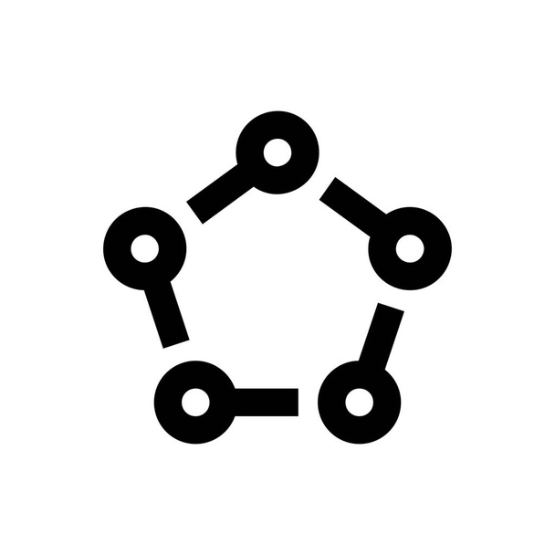 verbinding vijf knooppunten pictogram in Outline stijl - Vector, afbeelding
