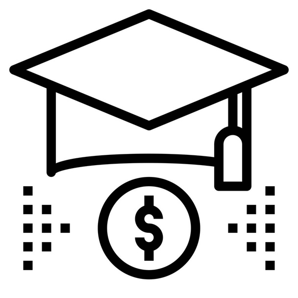 ikona půjčky na vzdělávání rozpočtu ve stylu osnovy - Vektor, obrázek