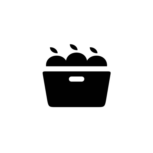 icono de la cesta de frutas comodidades en estilo sólido - Vector, Imagen