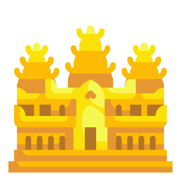 angkor architectonic asia icon - Vector, Image