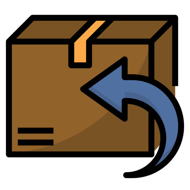 mensajero entrega paquete icono en estilo de contorno lleno - Vector, imagen