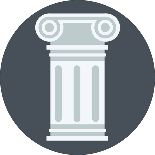 historical history pillar icon in Flat style - Vector, Image