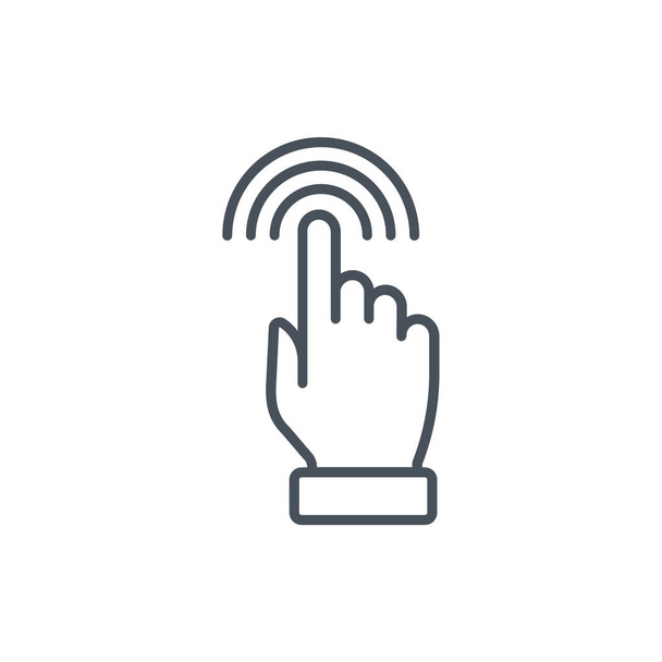 clicca l'icona del gesto del dito in stile contorno - Vettoriali, immagini