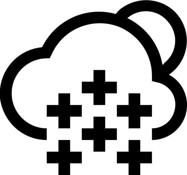 Symbole für die Prognose des Wolkenzustands im Outline-Stil - Vektor, Bild