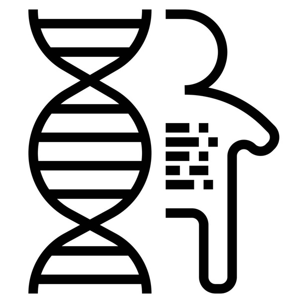 biology dna gene icon in Outline style - Vector, Image
