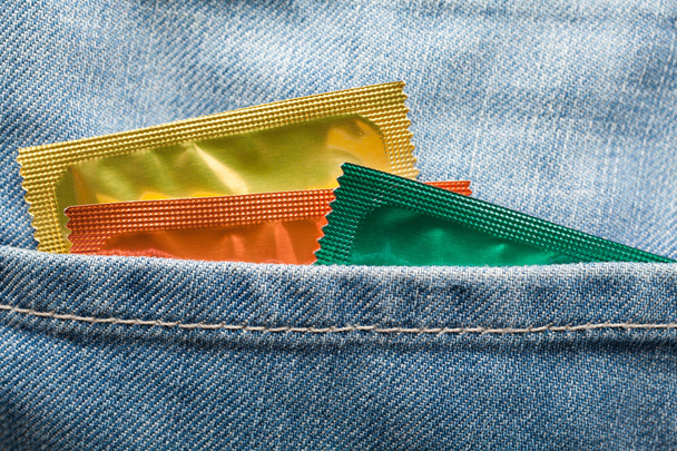 Condoms in pocket - Valokuva, kuva