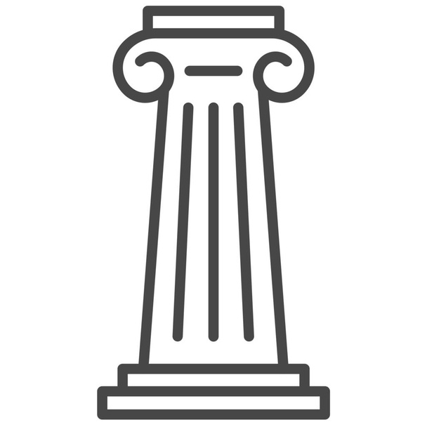 αρχαία αρχιτεκτονική στήλη εικονίδιο σε στυλ περίγραμμα - Διάνυσμα, εικόνα