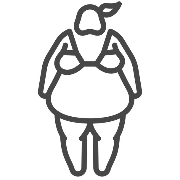 corpo gordo gordinho ícone no estilo esboço - Vetor, Imagem