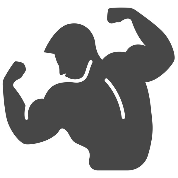 kulturysta ćwiczenia fitness ikona w stylu Solid - Wektor, obraz
