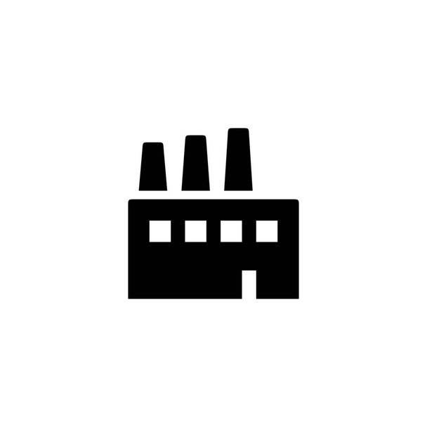 ソリッドスタイルの工場業界のランドマークアイコン - ベクター画像