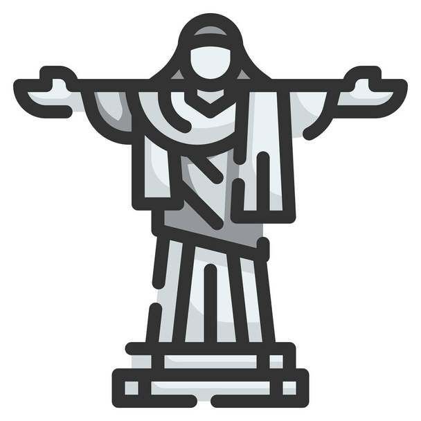 architectonic brazil christ icon - Vector, Image