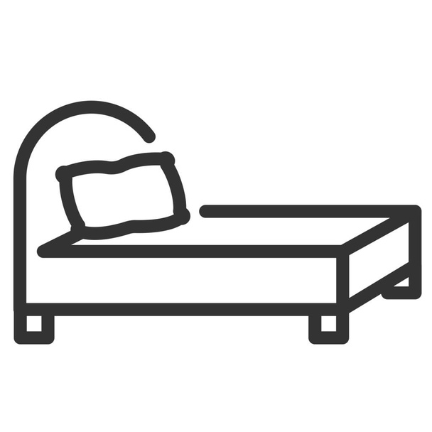 bed slaapkamer pictogram in Outline stijl - Vector, afbeelding