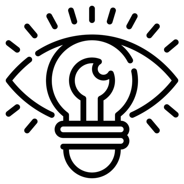 bulb creative eye icon in Outline style - Vector, Image