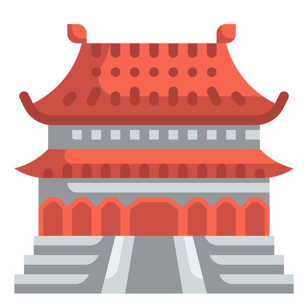 архітектурна ікона будівлі Азії
 - Вектор, зображення