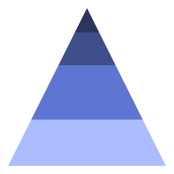 Datenpyramidendreieck-Symbol im flachen Stil - Vektor, Bild