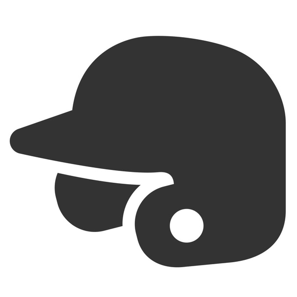 значок защиты бейсбольных шлемов в твердом стиле - Вектор,изображение