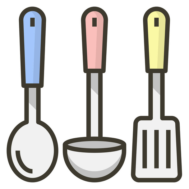 κουζίνα μαγειρέματος κουτάλες εικονίδιο στην κατηγορία Τροφίμων & Ποτών - Διάνυσμα, εικόνα