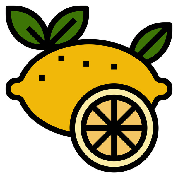 citron essential fragrant icon in Filled outline style - Vector, Image