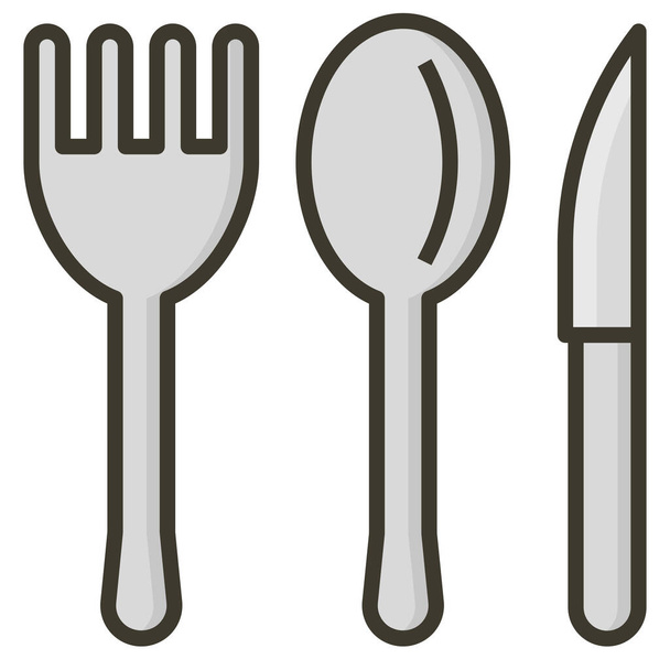 Gabel-Küchenmesser-Ikone in der Kategorie Lebensmittel & Getränke - Vektor, Bild
