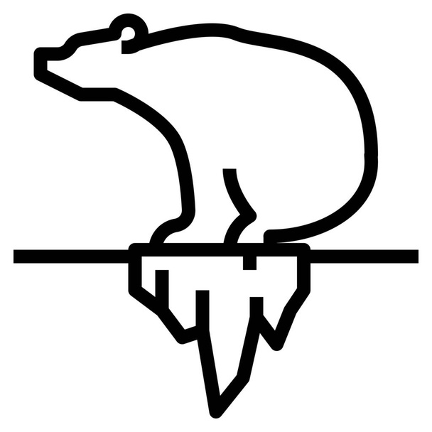 значок зміни арктичного ведмедя у стилі контурів
 - Вектор, зображення