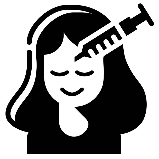 icona avatar beauty botox in stile Solid - Vettoriali, immagini