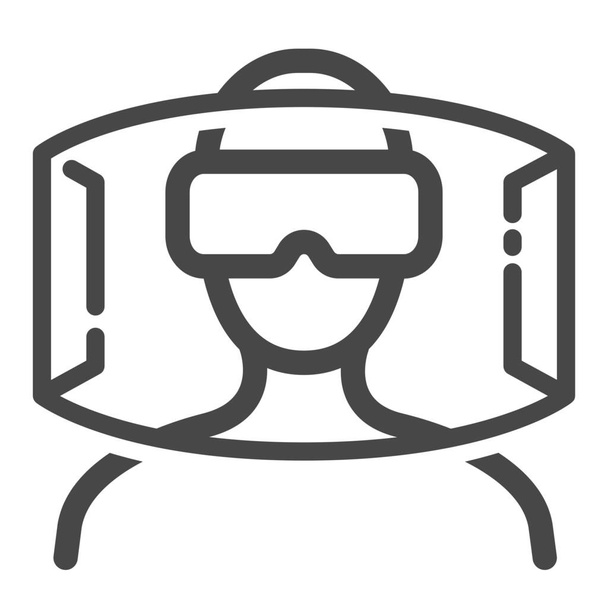 gadget glasses simulation icon in Outline style - Vector, Image