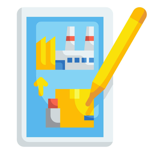 tablet smart industry icon - Vector, Image