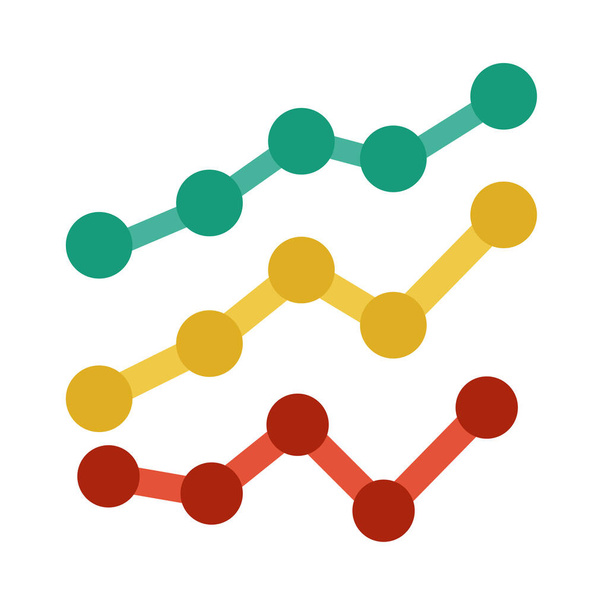 adwords analytics business icoon in platte stijl - Vector, afbeelding