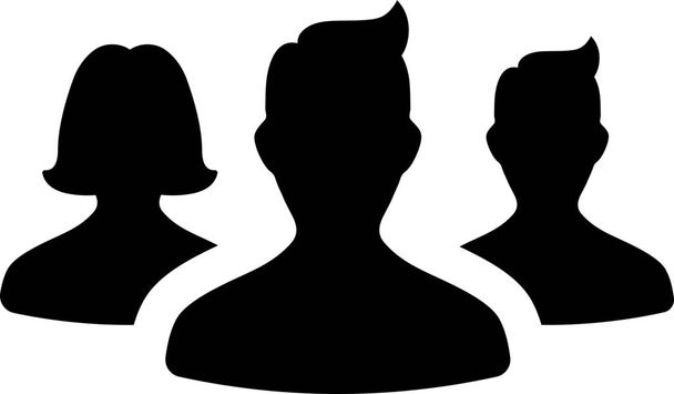 icono de grupo avatar audiencia en estilo sólido - Vector, Imagen