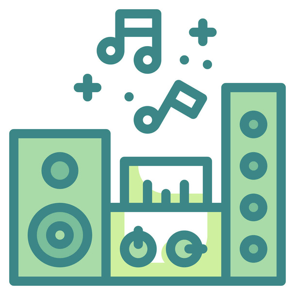 amplifier audio music icon in Filled outline style - Vector, Imagen