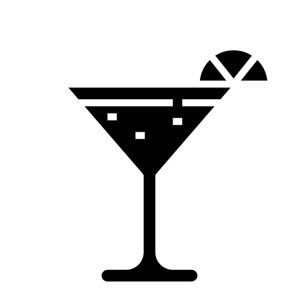 cóctel cosmopolita bebida icono en estilo sólido - Vector, imagen