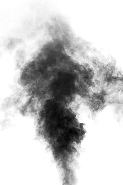 vapore nero che sembra fumo su sfondo bianco
 - Foto, immagini